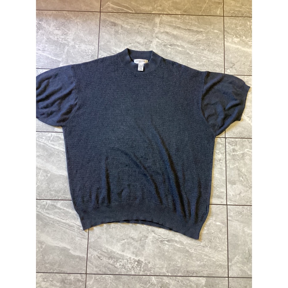 Pronto Uomo Firenze Gray Knit Short Sleeve Sweater Made in Italy Mens 3X Large